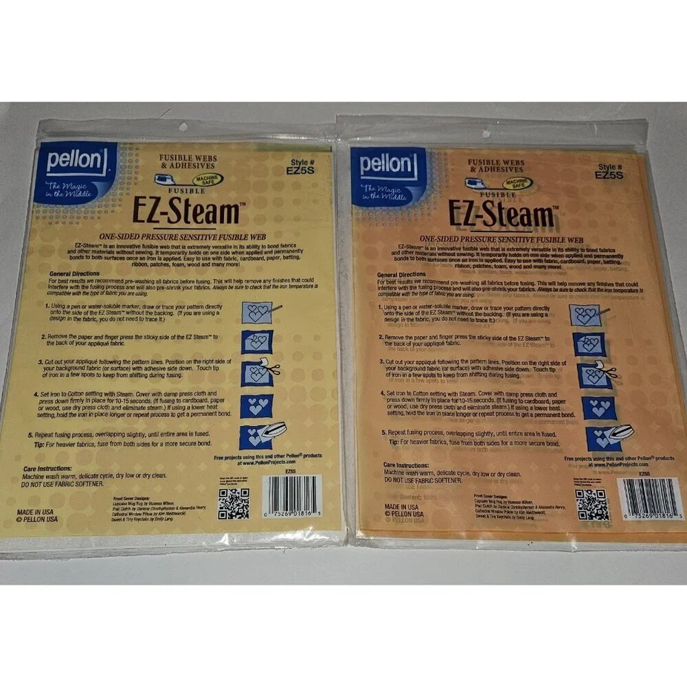 Pellon Fusible Webs Adhesives EZ-Steam EZ5S EZ25S Mixed Lot (2 sealed 1 partial)